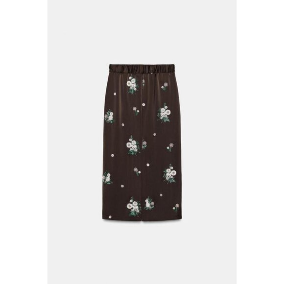 ZARA ZW COLLECTION LIMITED EDITION SEQUINED EMBROIDERED SKIRT - Picture 8 of 9